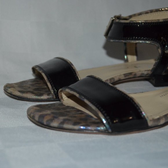Sz 35.5 5.5 AGL Attilio Giusti Leombruni Black Patent Ankle Strap Sandals - Picture 2 of 7
